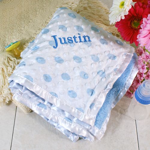 Blue polka sales dot baby blanket